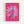 Bright pop art daisy print with pink petals and golden center, contemporary flower poster displayed as framed wall art.