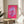 Bold pop art daisy print with hot pink petals and glowing yellow center, vibrant flower poster art in contemporary wall display.