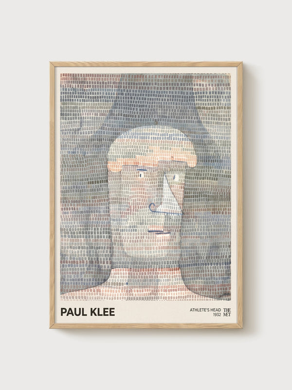 Paul Klee Athlete's Head Poster poster in oak frame