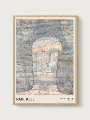 Paul Klee Athlete's Head Poster poster in oak frame