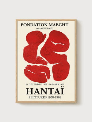 Fondation Maeght Hantai Abstract Wall Art Print poster in oak frame