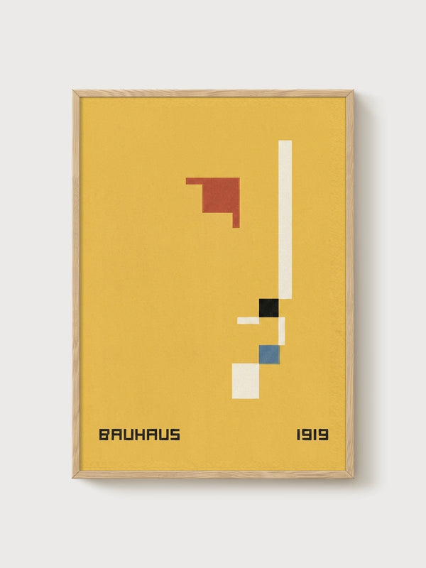 Bauhaus 1919 Poster poster in oak frame