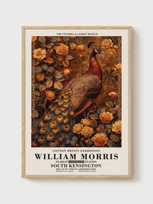 William Morris Print poster in oak frame