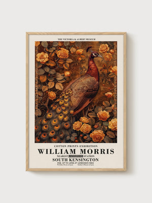 William Morris Print poster in oak frame