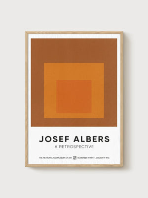 Josef Albers Minimalist Wall Art Print poster in oak frame