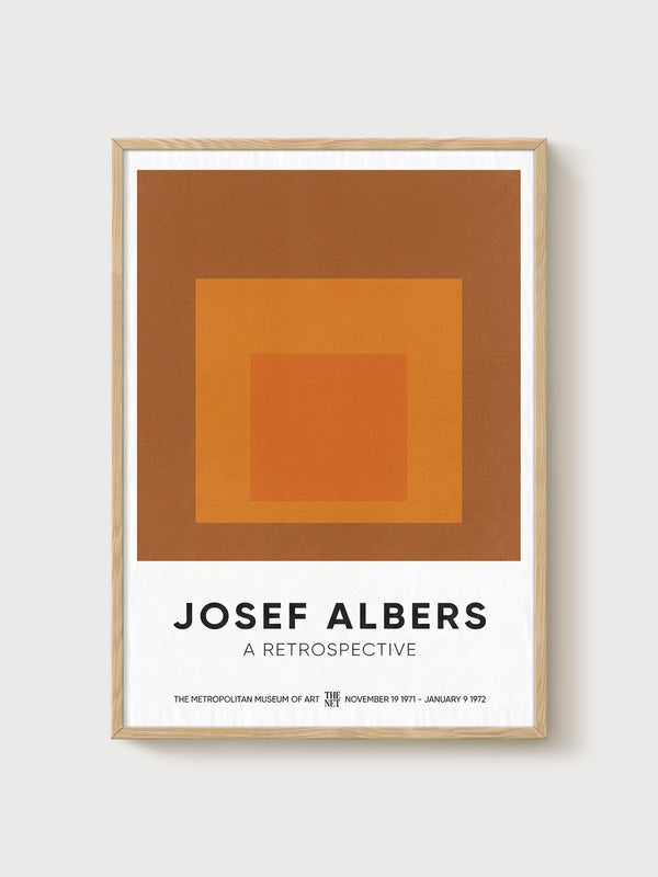 Josef Albers Minimalist Wall Art Print poster in oak frame