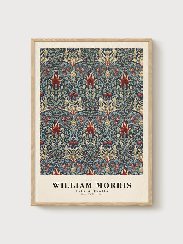 William Morris Print poster in oak frame
