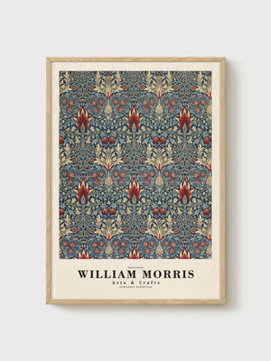William Morris Print poster in oak frame