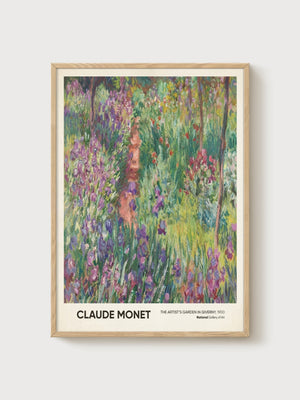 Claude Monet Print poster in oak frame