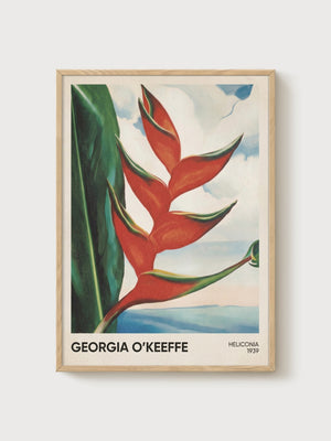 Georgia O'Keeffe Heliconia Poster poster in oak frame