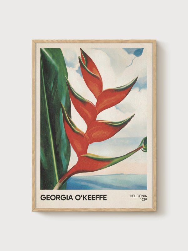 Georgia O'Keeffe Heliconia Poster poster in oak frame