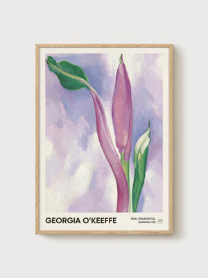 Georgia O'Keeffe Art Print poster in oak frame