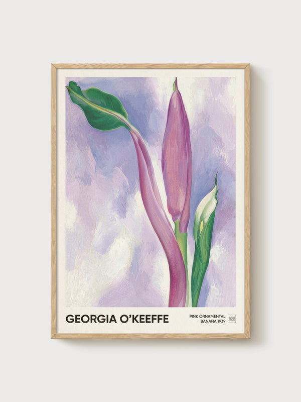 Georgia O'Keeffe Art Print poster in oak frame