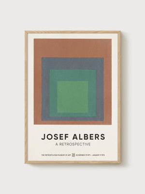 Josef Albers Bauhaus Print poster in oak frame