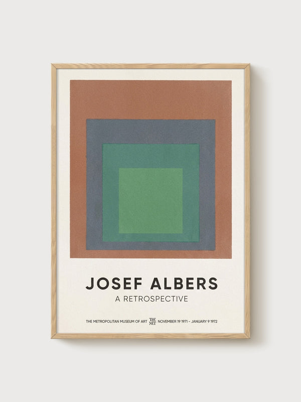 Josef Albers Bauhaus Print poster in oak frame