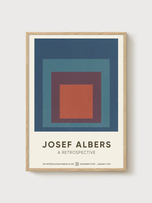 Josef Albers Bauhaus Poster poster in oak frame