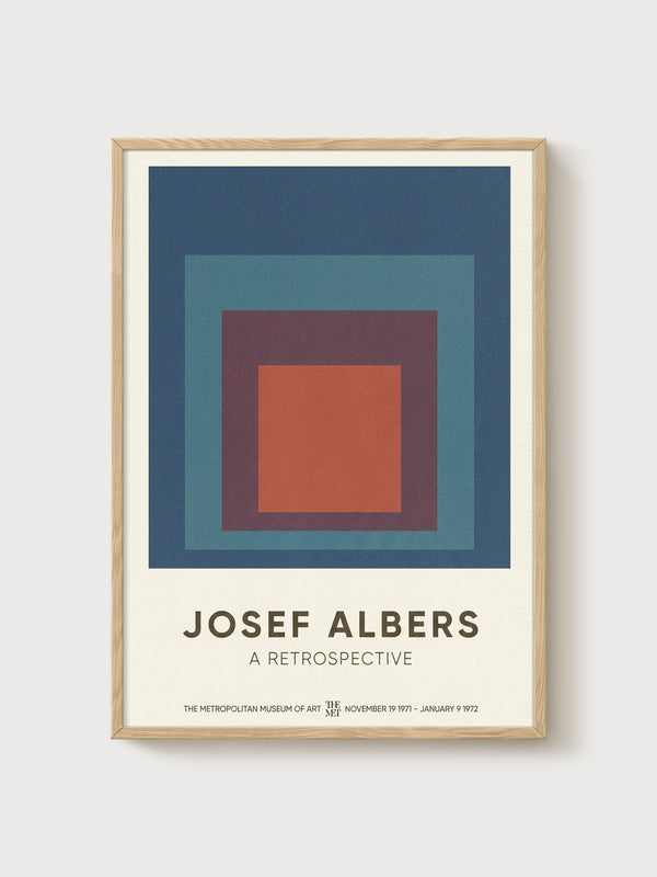 Josef Albers Bauhaus Poster poster in oak frame