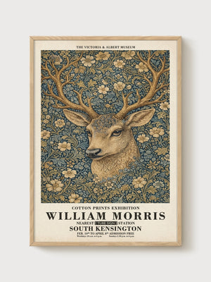 William Morris Print poster in oak frame