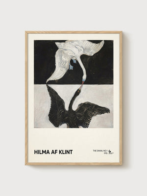 Hilma af Klint The Swan No.1 Print poster in oak frame