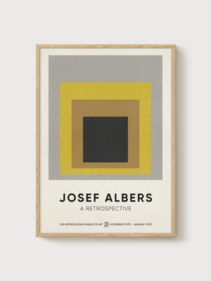 Josef Albers Bauhaus Print poster in oak frame