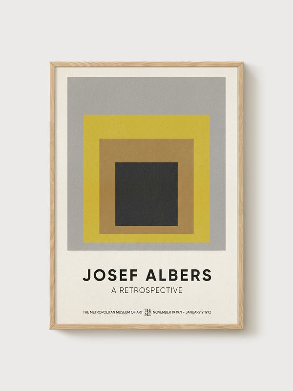 Josef Albers Bauhaus Print poster in oak frame