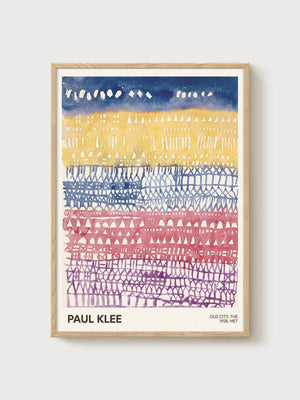 Paul Klee Old City Print poster in oak frame