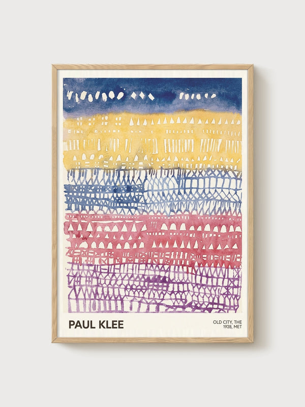 Paul Klee Old City Print poster in oak frame