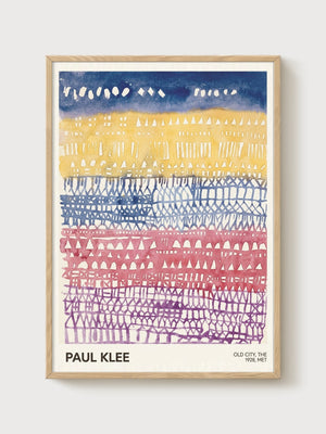 Paul Klee Old City Print poster in oak frame