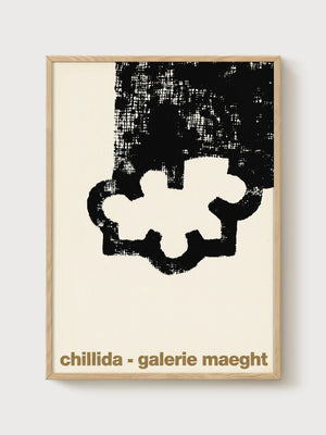 Chillida Galerie Maeght Bauhaus Print poster in oak frame
