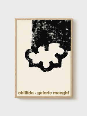 Chillida Galerie Maeght Bauhaus Print poster in oak frame