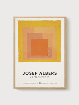 Josef Albers Color Study Poster poster in oak frame