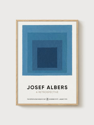 Josef Albers Bauhaus Print poster in oak frame
