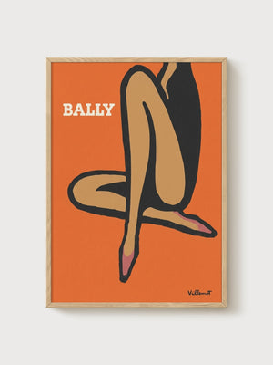 Bally Fashion Poster poster in oak frame