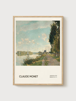Claude Monet Argenteuil Sailboat Print poster in oak frame