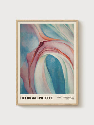 Georgia Okeeffe Art poster in oak frame