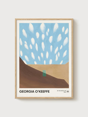 Georgia O'Keeffe Art Print poster in oak frame