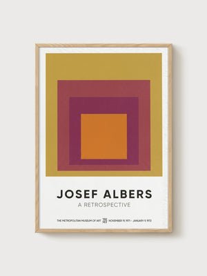 Josef Albers Bauhaus Poster poster in oak frame