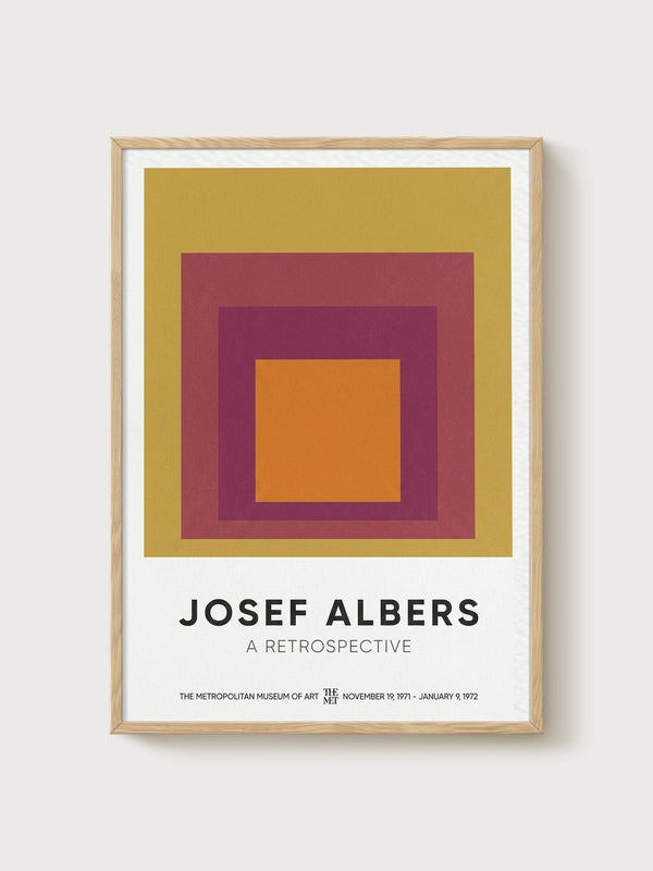 Josef Albers Bauhaus Poster poster in oak frame