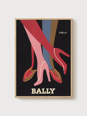 Villemot Bally Fashion Poster poster in oak frame