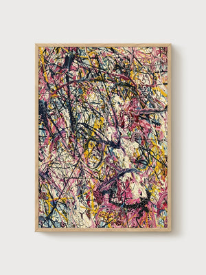Abstract Splatter Poster poster in oak frame