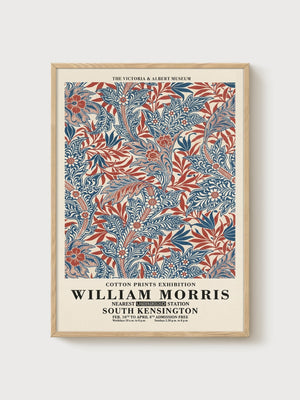 William Morris Print poster in oak frame
