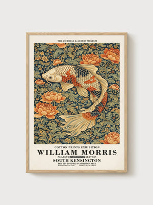 William Morris Print poster in oak frame