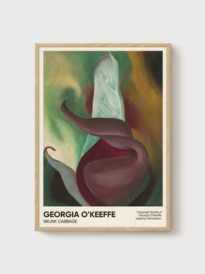 Georgia O'Keeffe Art Print poster in oak frame