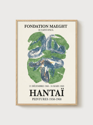 Hantai Exhibition Poster poster in oak frame