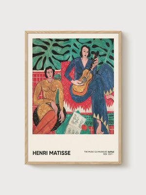 Henri Matisse The Music Print poster in oak frame