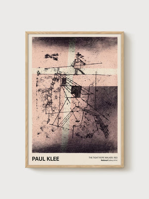 Paul Klee Tight Rope Walker Poster poster in oak frame