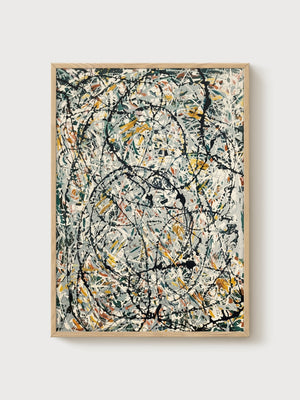 Abstract Painting Print poster in oak frame