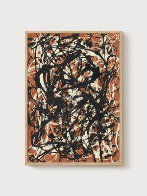 Abstract Drip Painting Poster poster in oak frame