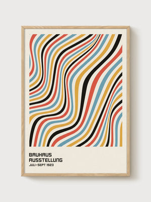 Bauhaus Poster poster in oak frame