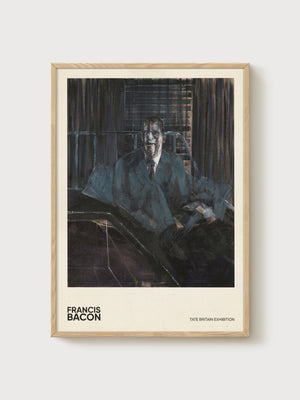 Francis Bacon Portrait Painting poster in oak frame